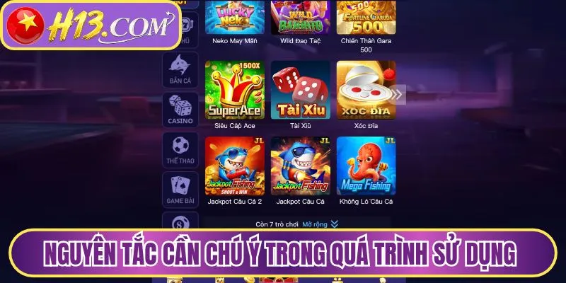 Nguyên tắc cần chú ý trong quá trình sử dụng tài khoản