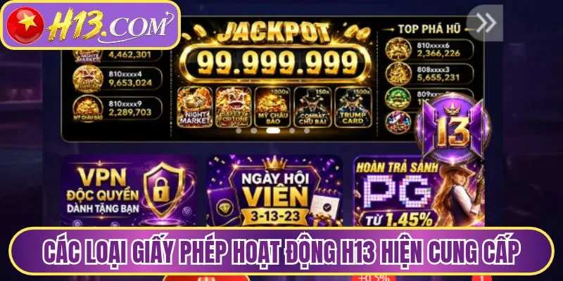 Khám phá hết các loại giấy phép hoạt động H13 hiện được cung cấp